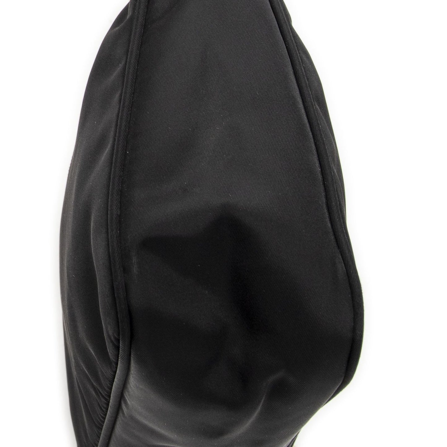 Prada Vintage Mini Zip Hobo Black Nylon Canvas