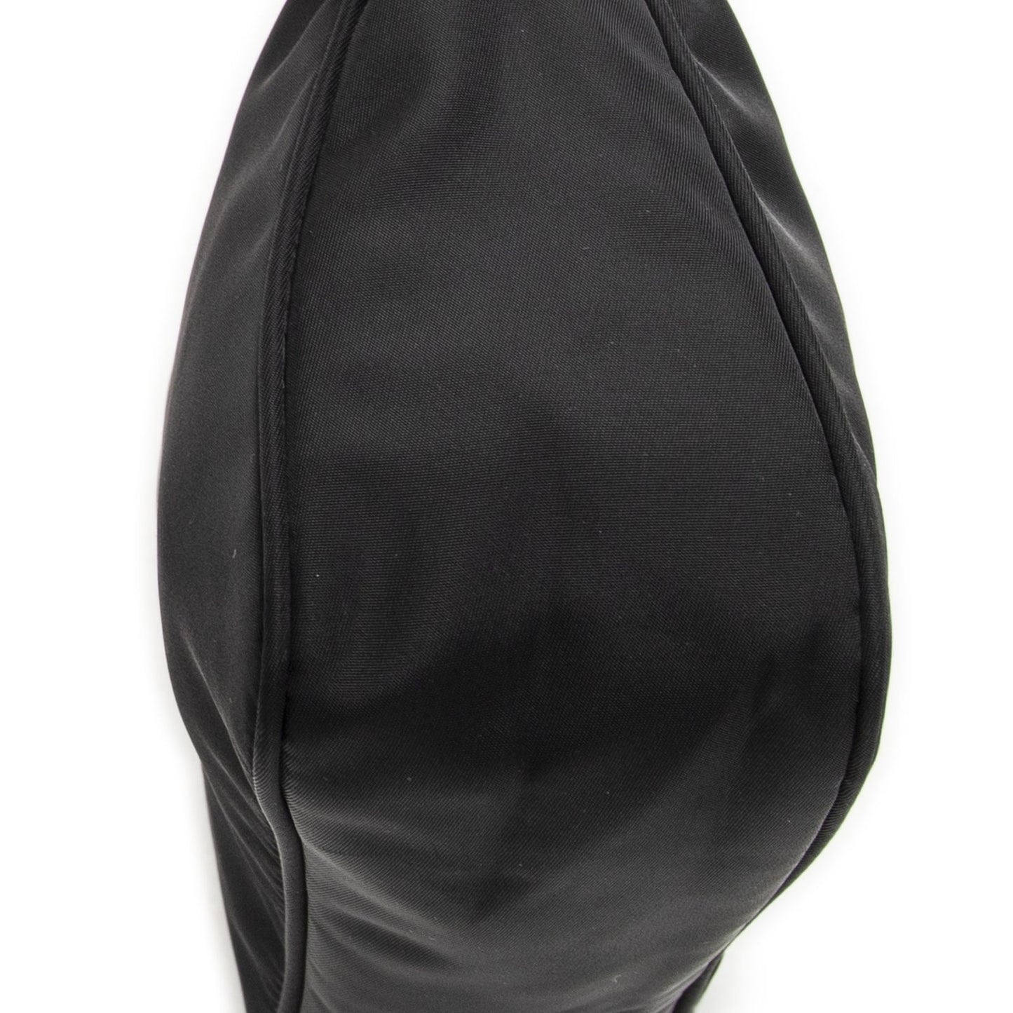 Prada Vintage Mini Zip Hobo Black Nylon Canvas