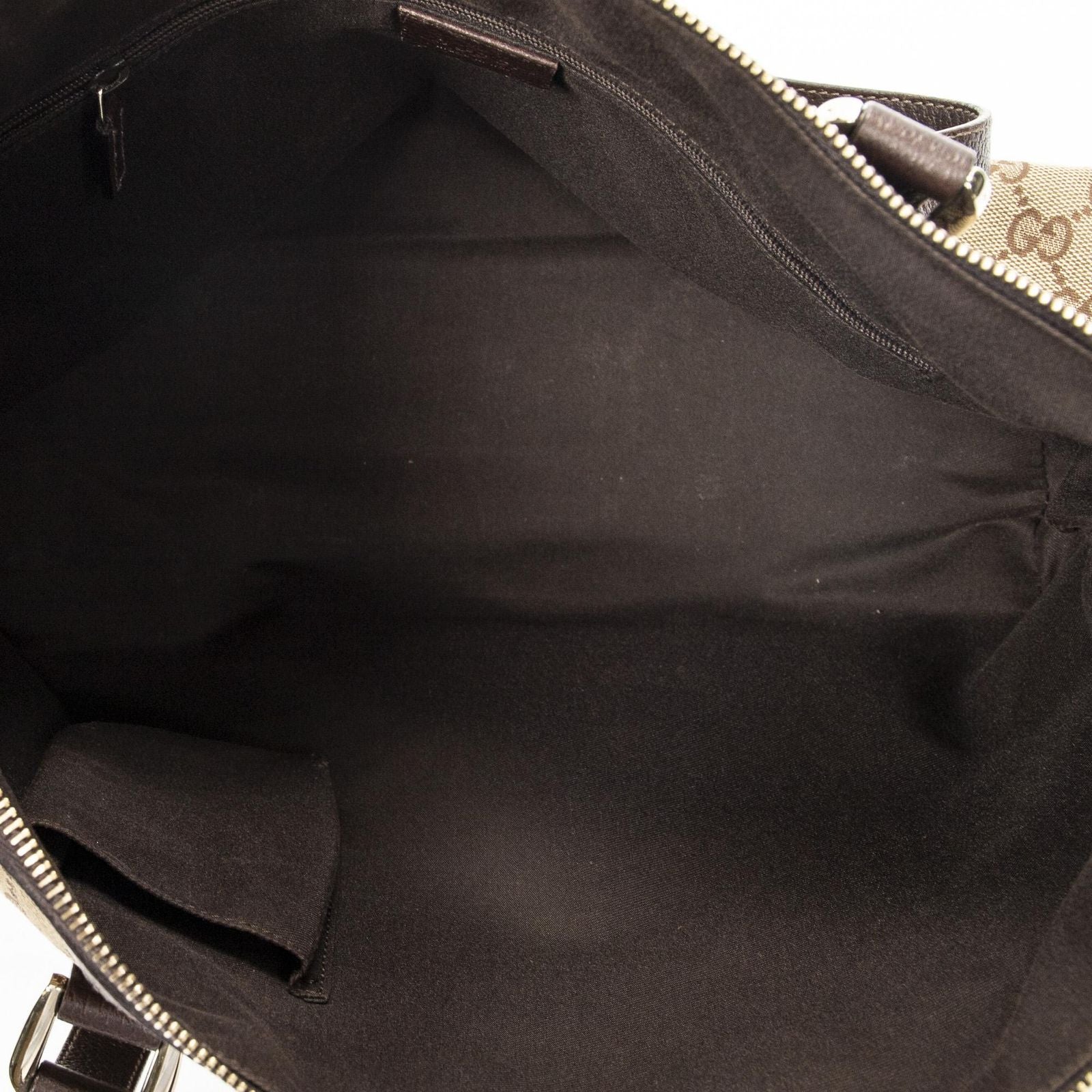 Gucci Abbey Zip Tote Beige Brown GG Canvas