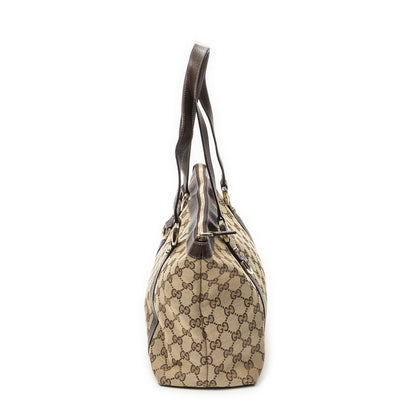 Gucci Abbey Zip Tote Beige Brown GG Canvas