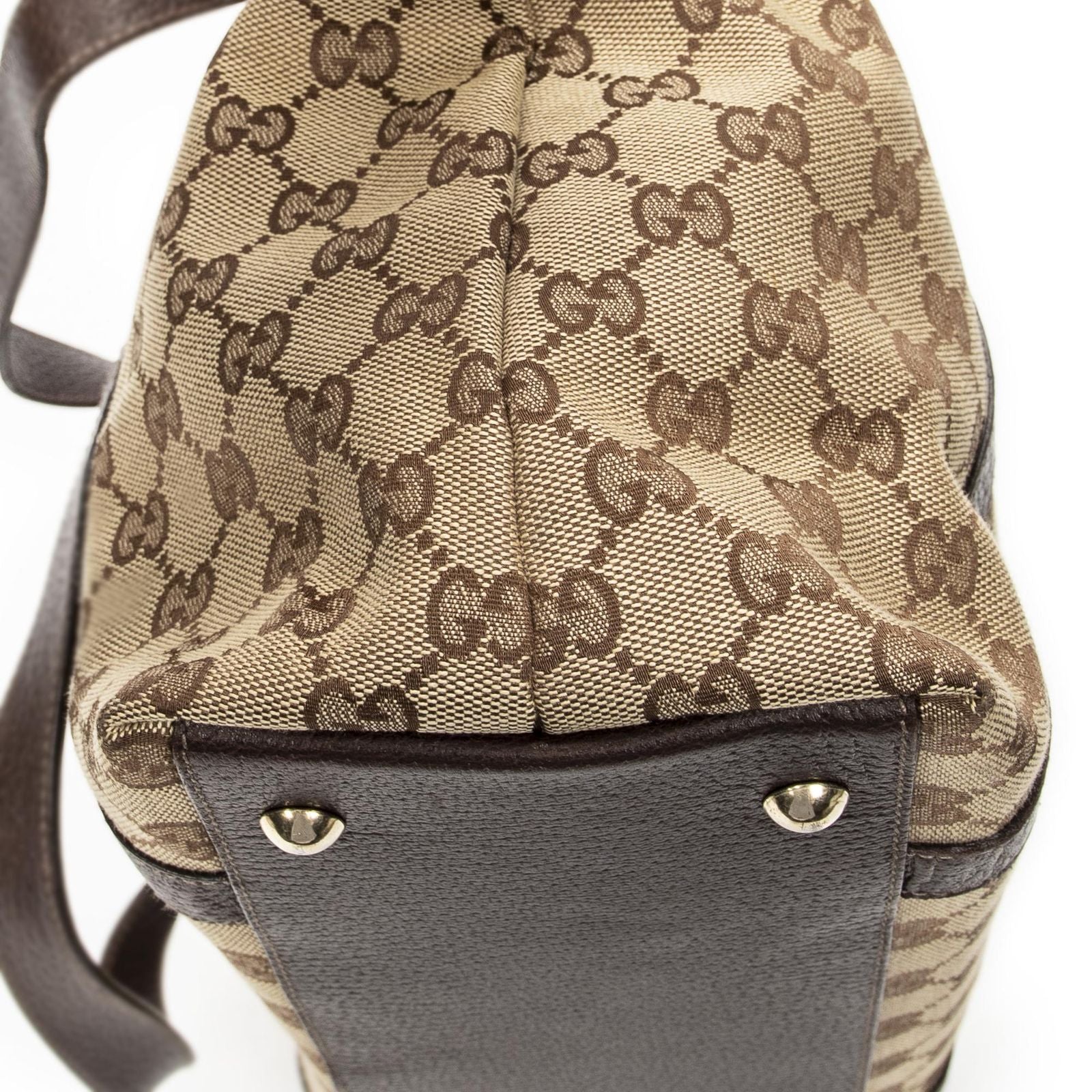 Gucci Abbey Zip Tote Beige Brown GG Canvas