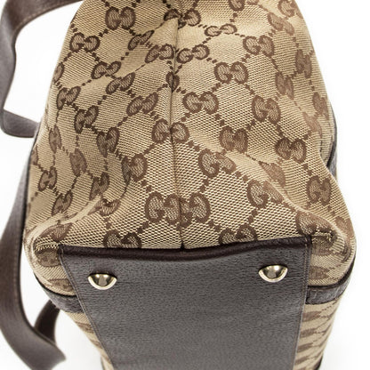 Gucci Abbey Zip Tote Beige Brown GG Canvas