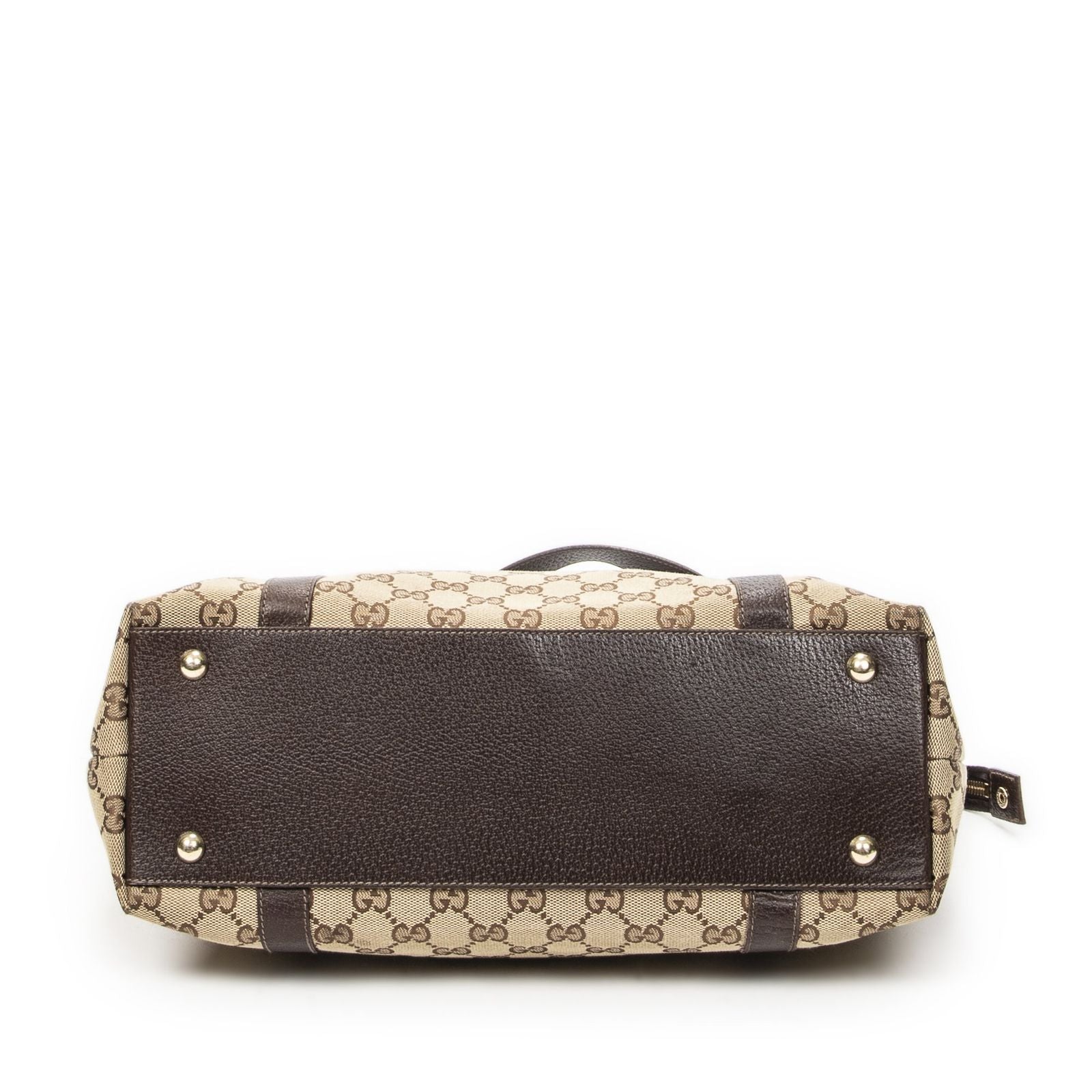 Gucci Abbey Zip Tote Beige Brown GG Canvas