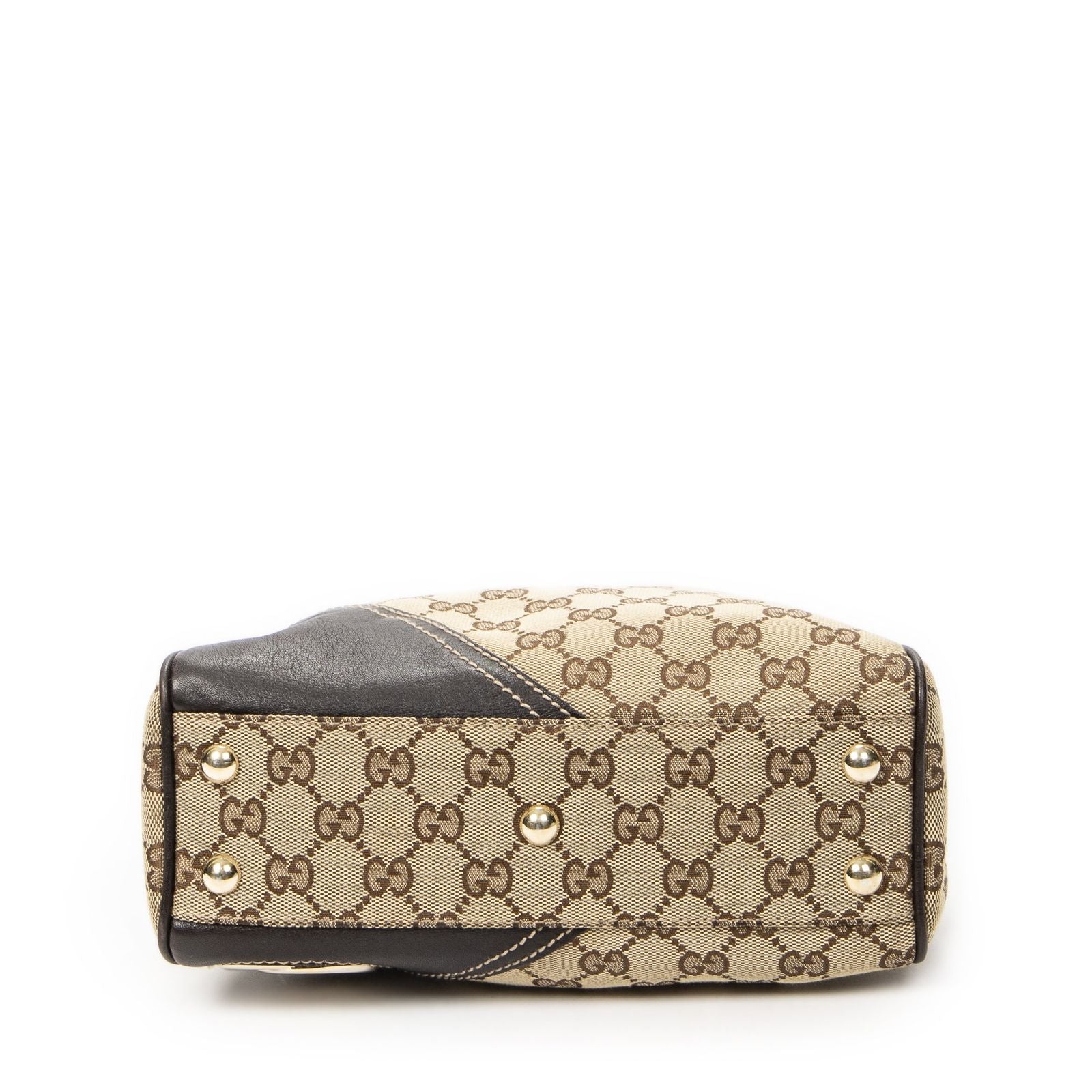 Gucci Mini New Britt Domebeige Dark Brown GG Canvas