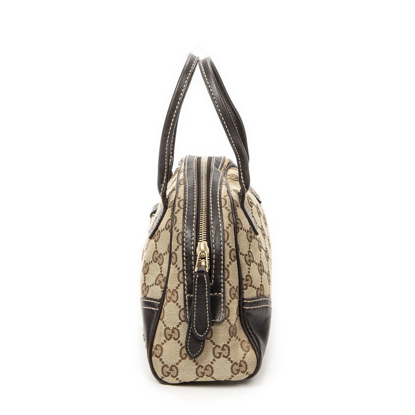 Gucci Mini New Britt Domebeige Dark Brown GG Canvas
