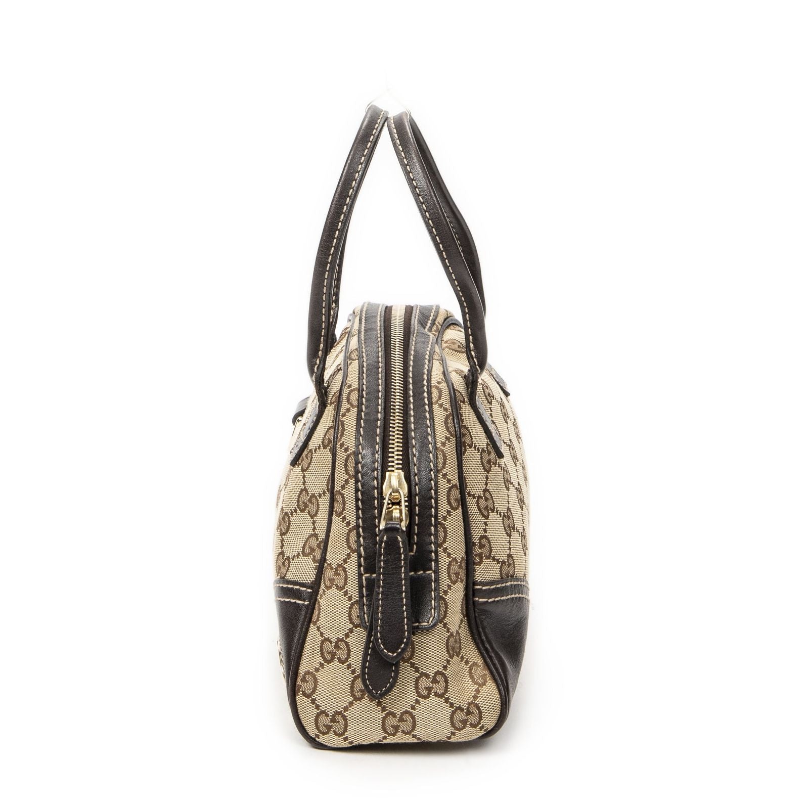 Gucci Mini New Britt Domebeige Dark Brown GG Canvas