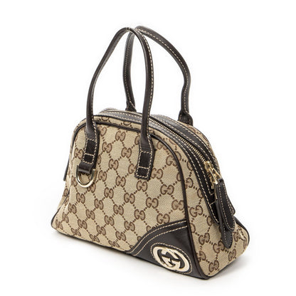 Gucci Mini New Britt Domebeige Dark Brown GG Canvas