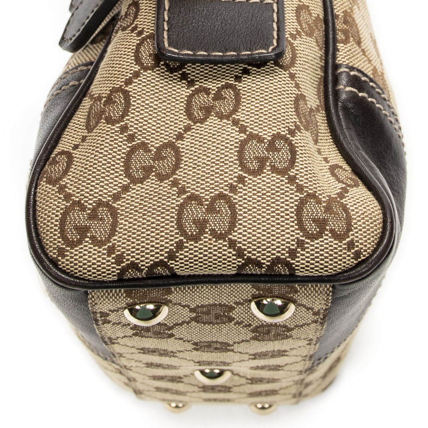 Gucci Mini New Britt Domebeige Dark Brown GG Canvas