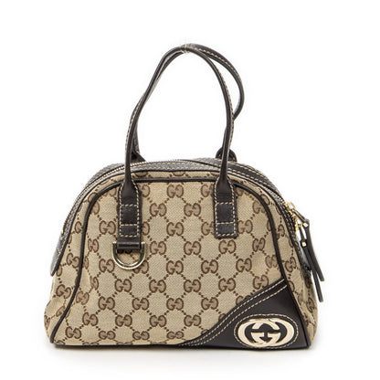 Gucci Mini New Britt Domebeige Dark Brown GG Canvas