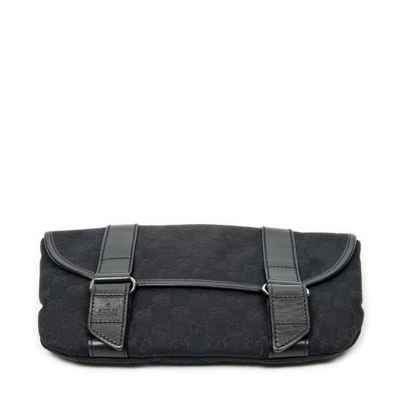 Gucci Flap Waist Bag Black GG Canvas