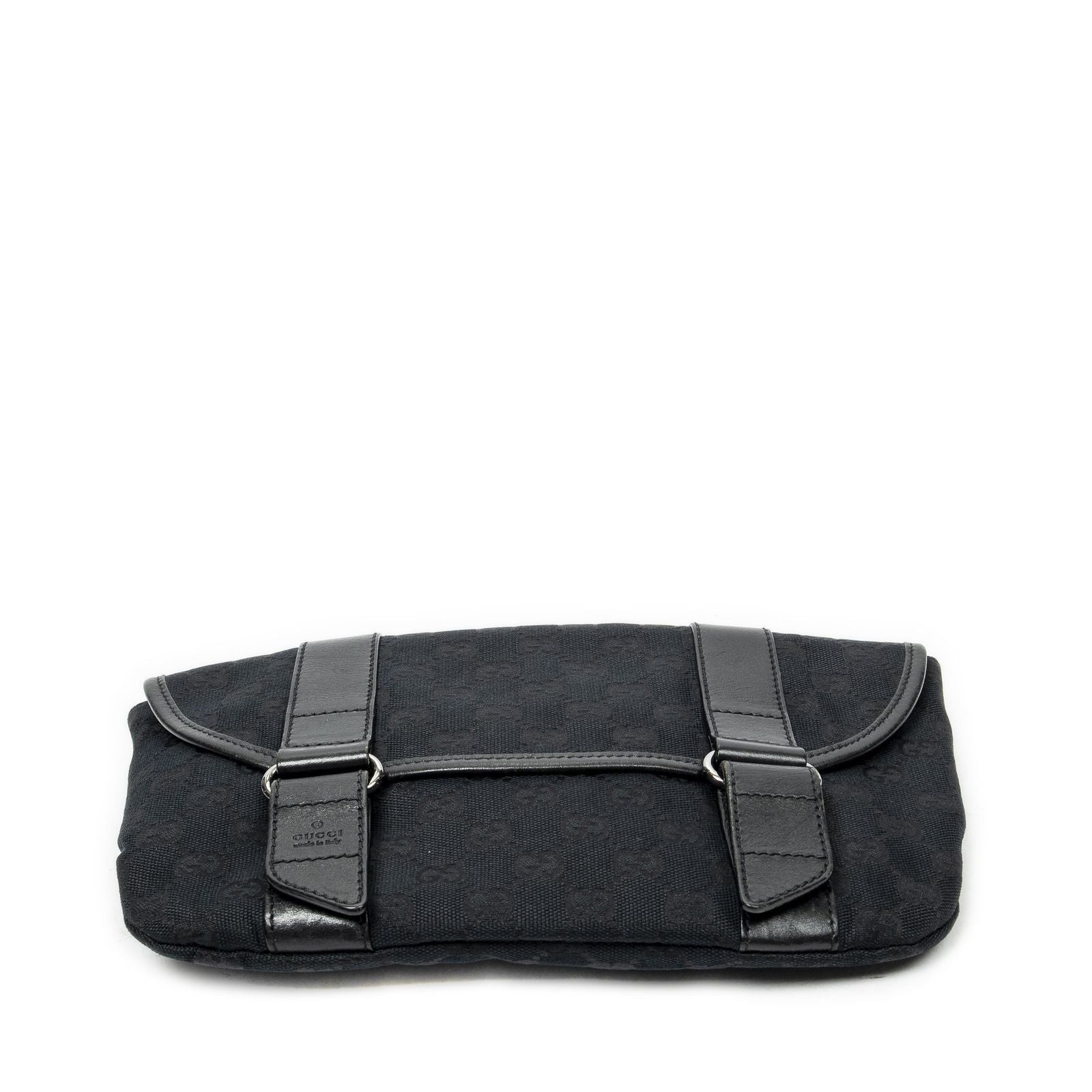Gucci Flap Waist Bag Black GG Canvas