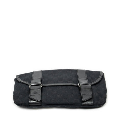 Gucci Flap Waist Bag Black GG Canvas