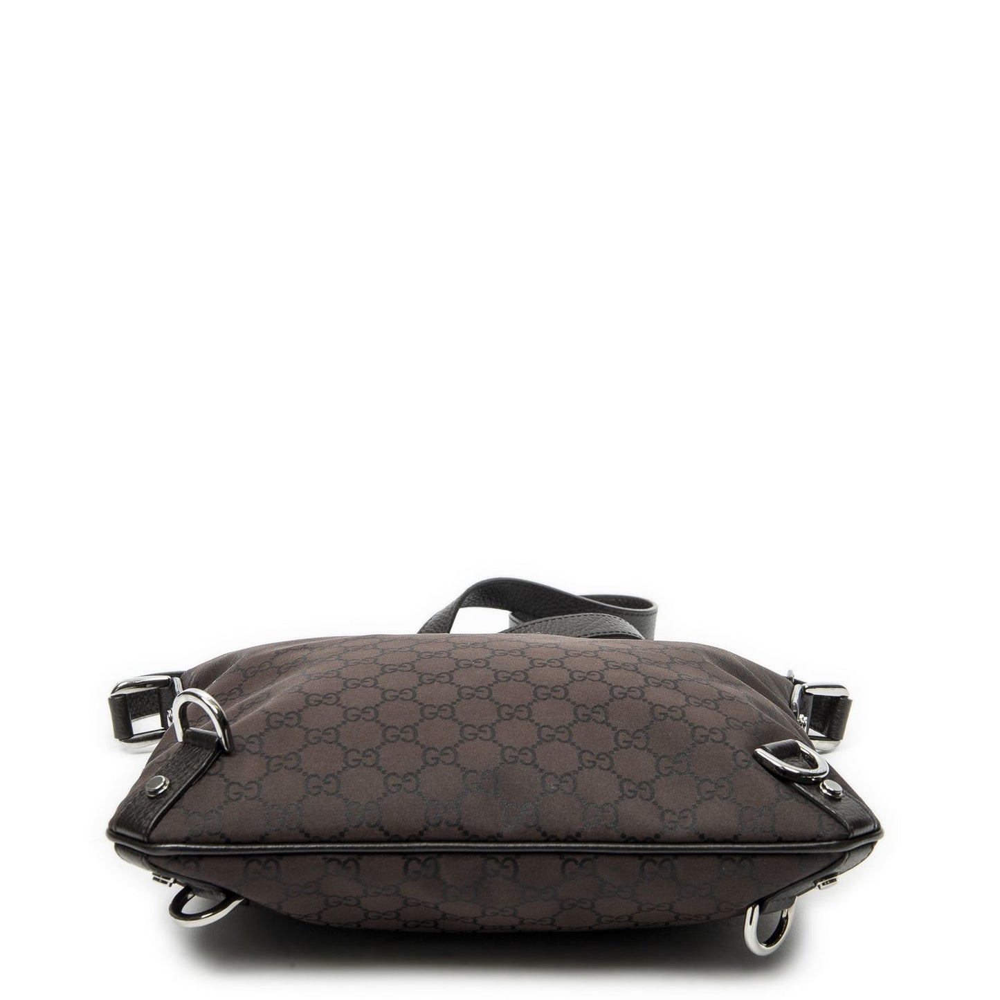 Gucci Abbey Dring Crossbody Dark Brown GG Nylon Canvas