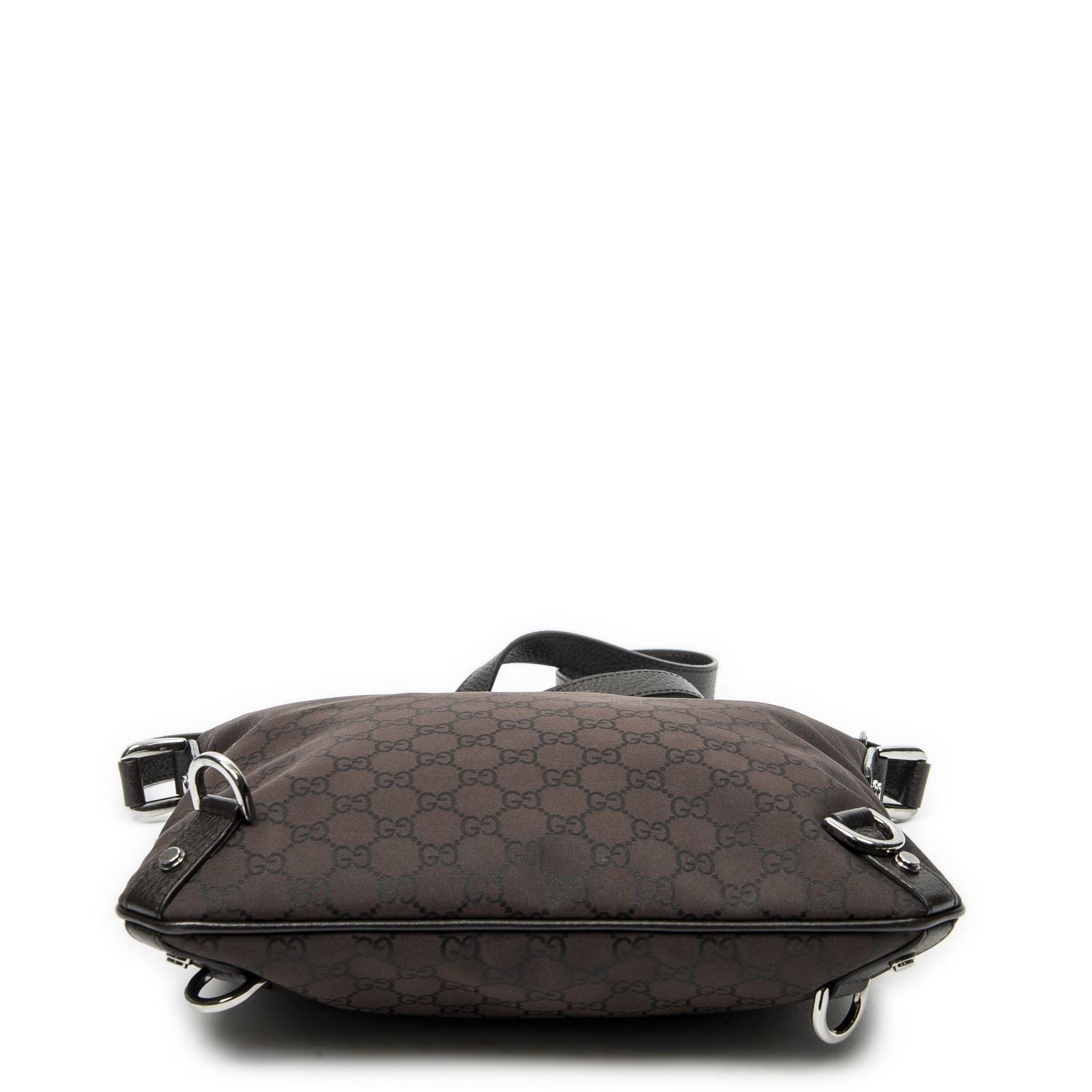 Gucci Abbey Dring Crossbody Dark Brown GG Nylon Canvas