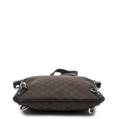 Gucci Abbey Dring Crossbody Dark Brown GG Nylon Canvas