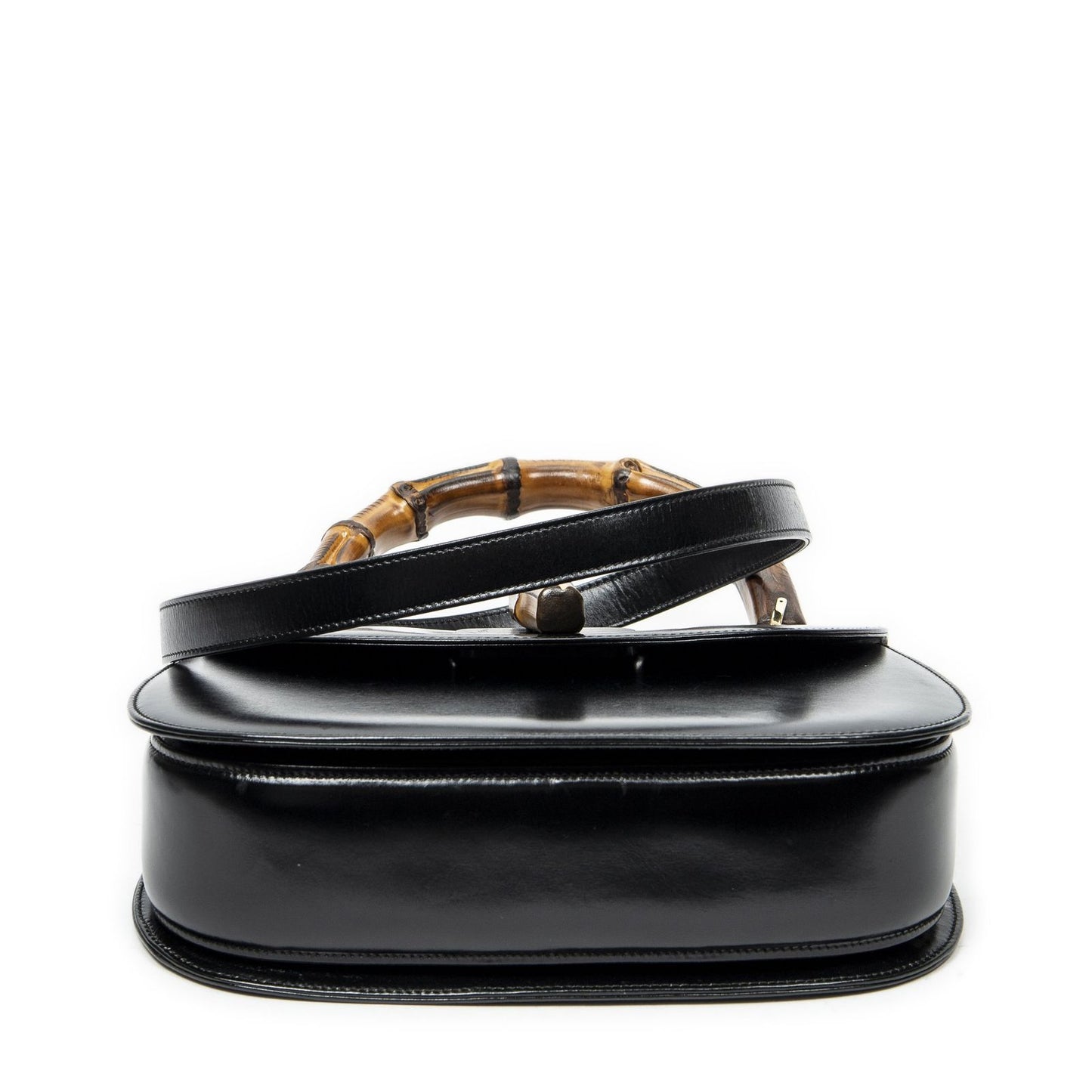 Gucci Vinte Ziff Laptop Handle Black Smooth Scarf Skin Leather