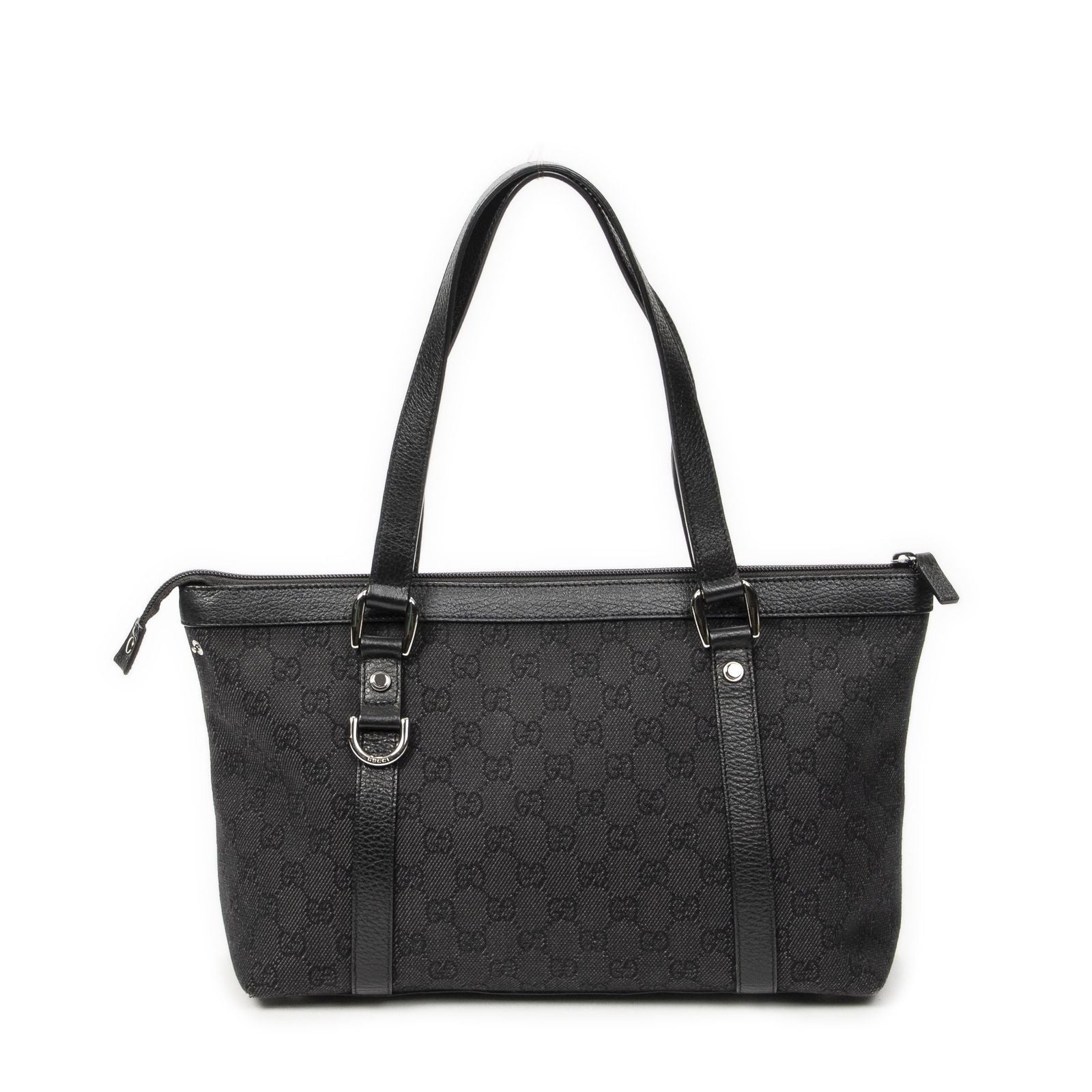Gucci Abbey Zip Tote Black GG Denim Canvas