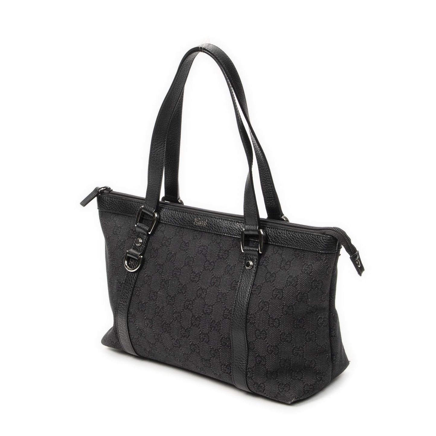 Gucci Abbey Zip Tote Black GG Denim Canvas