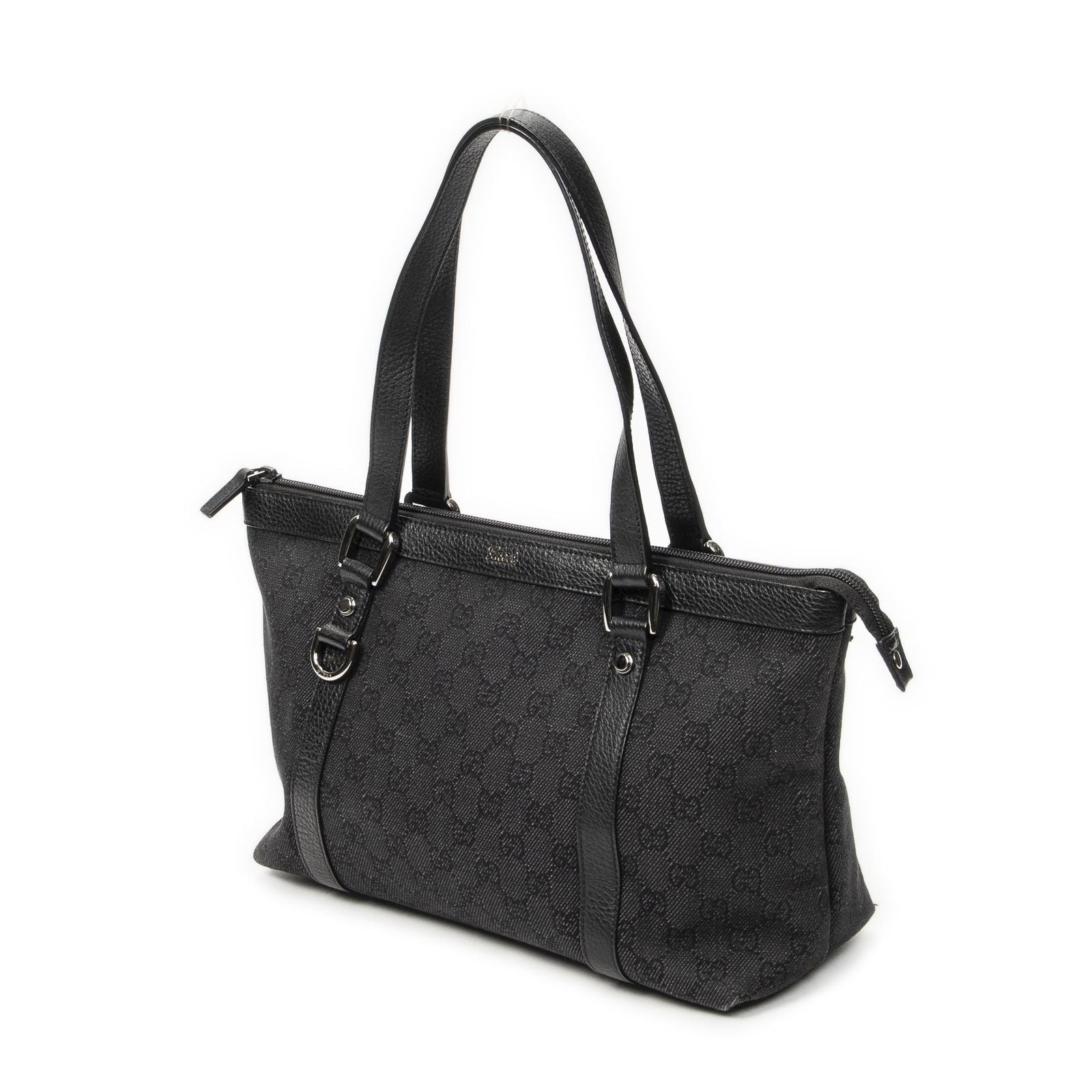 Gucci Abbey Zip Tote Black GG Denim Canvas