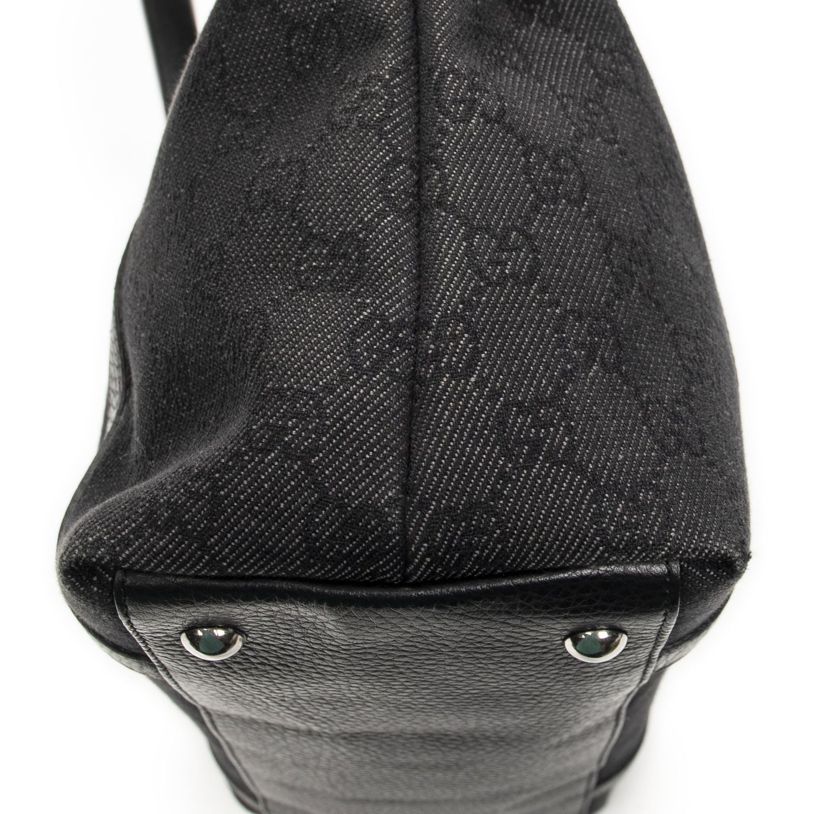 Gucci Abbey Zip Tote Black GG Denim Canvas