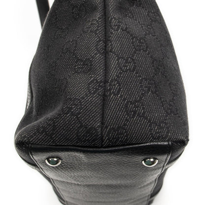 Gucci Abbey Zip Tote Black GG Denim Canvas