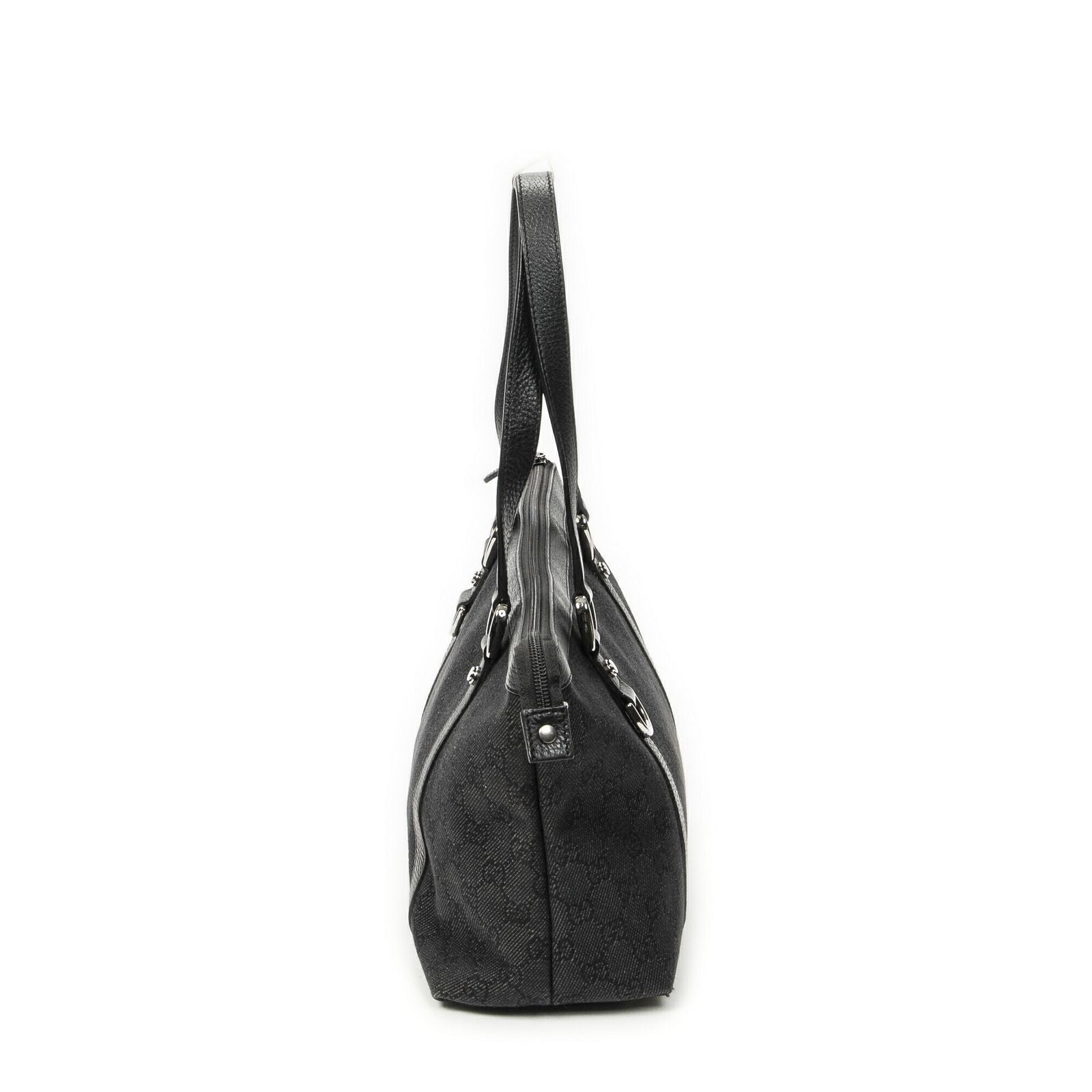 Gucci Abbey Zip Tote Black GG Denim Canvas