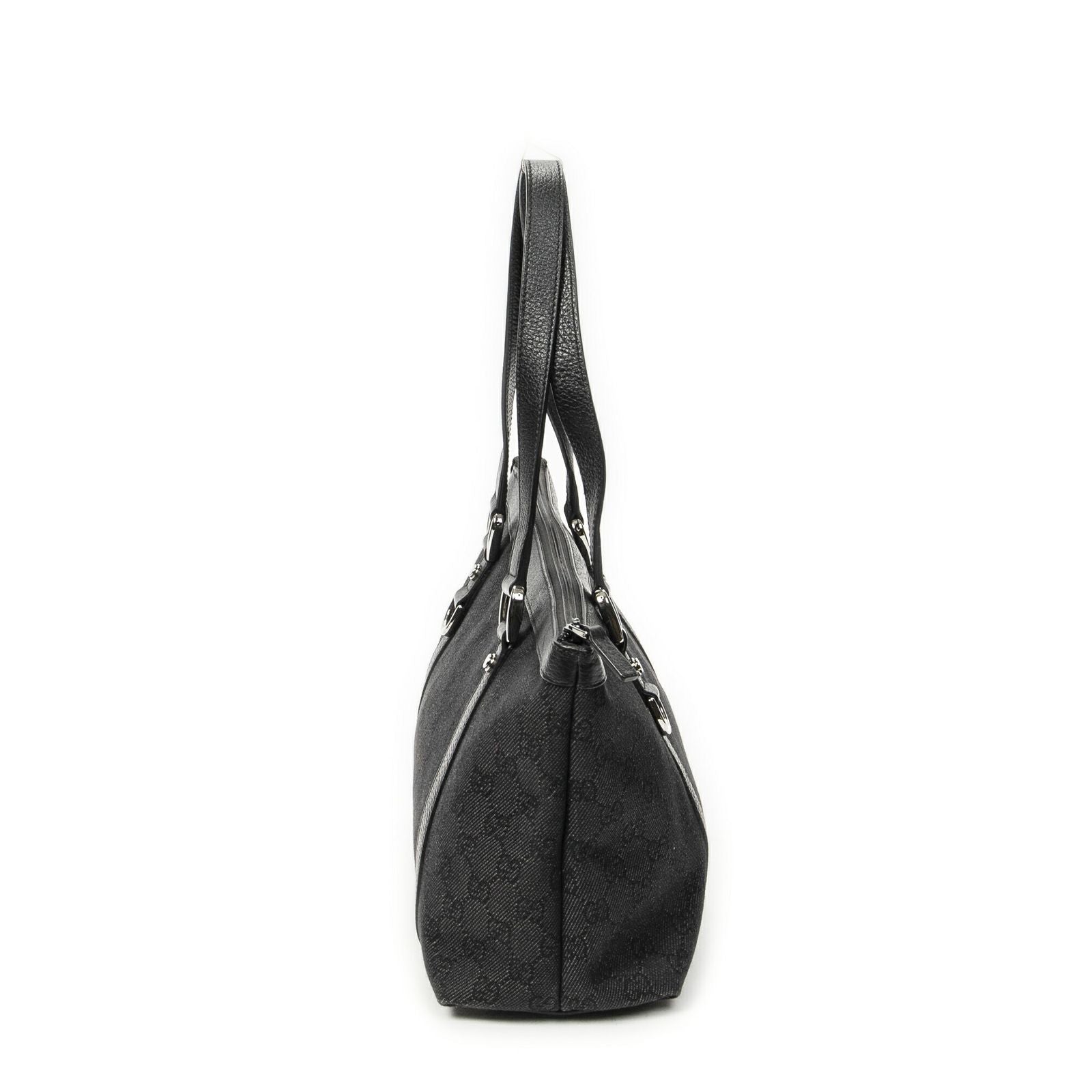 Gucci Abbey Zip Tote Black GG Denim Canvas