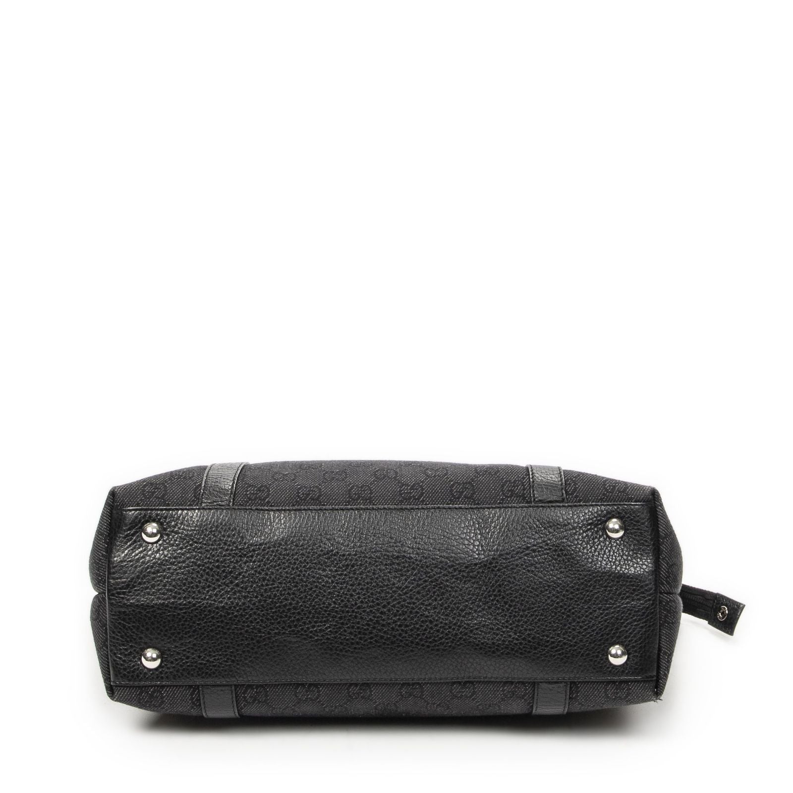 Gucci Abbey Zip Tote Black GG Denim Canvas