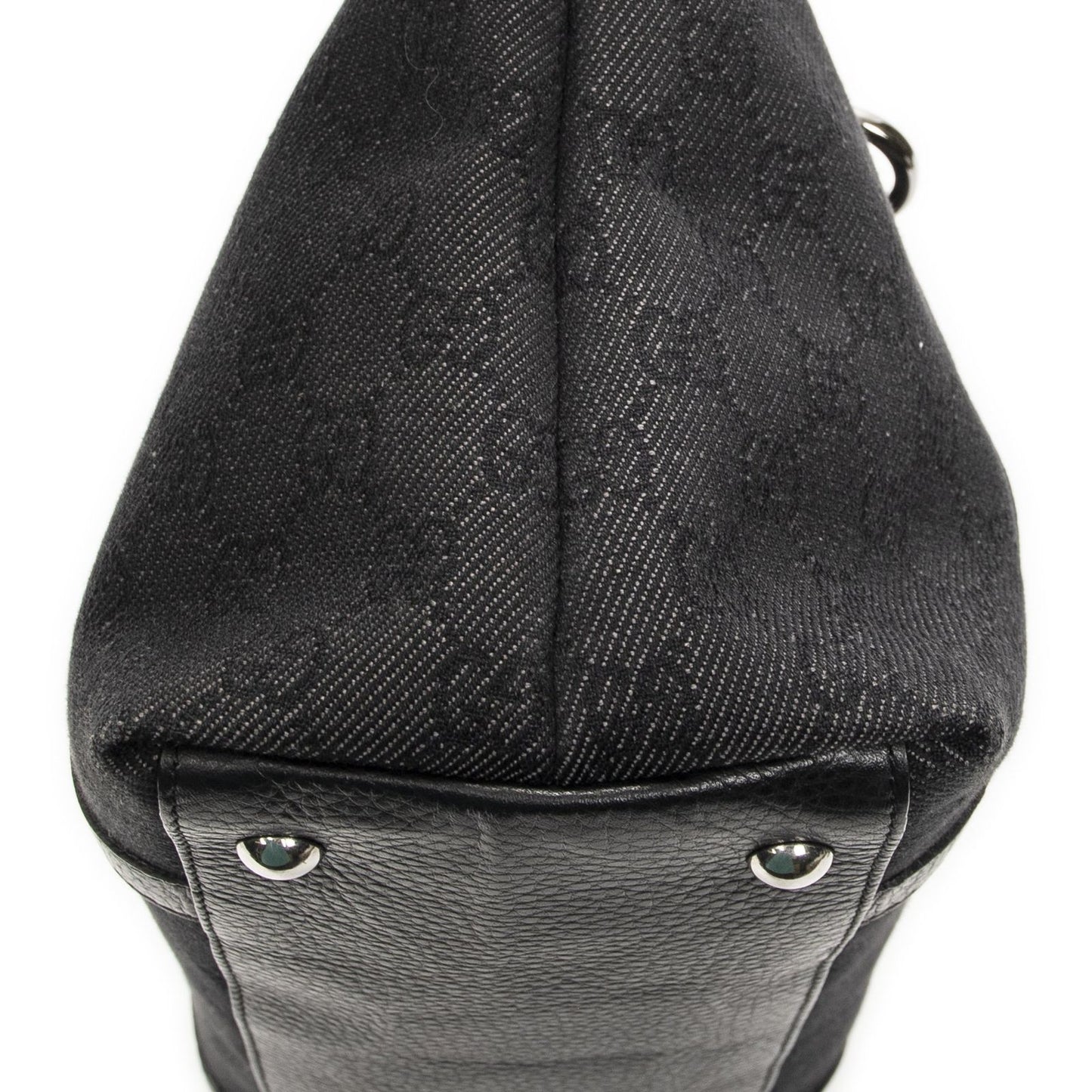 Gucci Abbey Zip Tote Black GG Denim Canvas