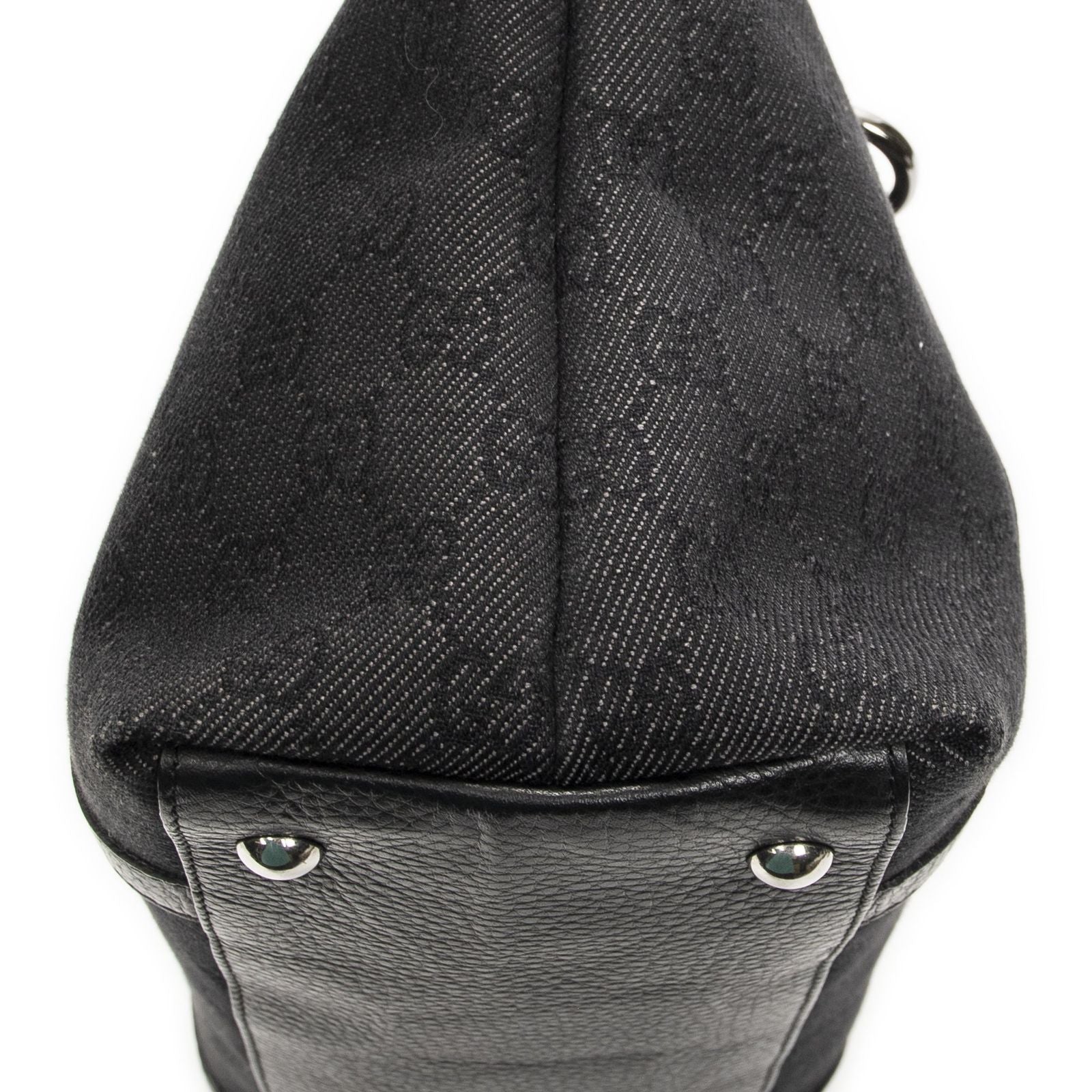 Gucci Abbey Zip Tote Black GG Denim Canvas