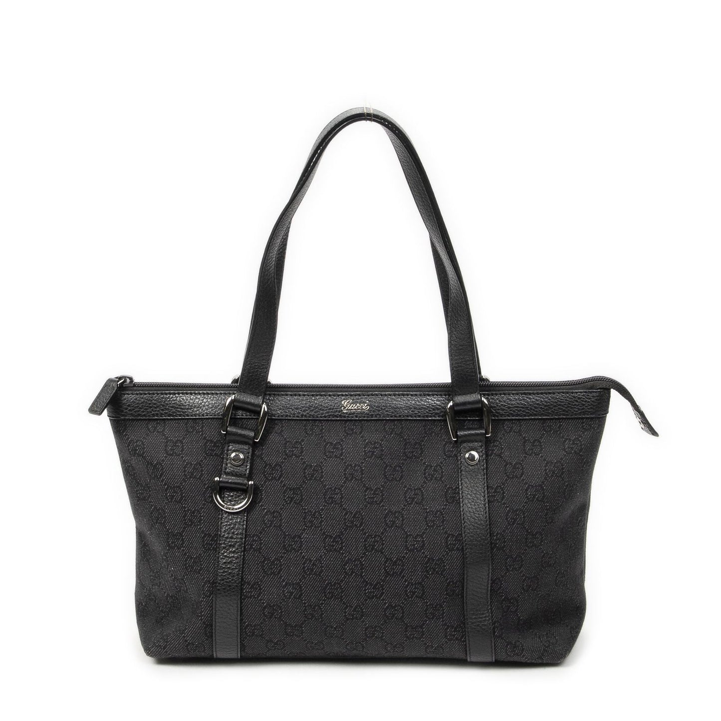 Gucci Abbey Zip Tote Black GG Denim Canvas