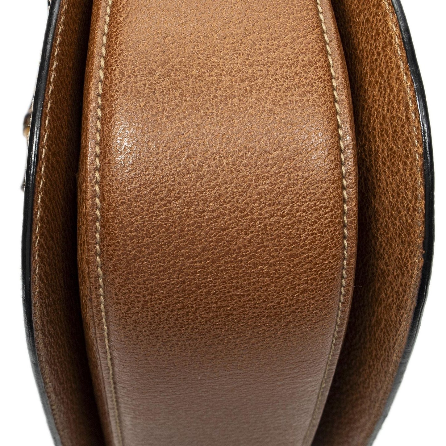 Gucci Vintage Flap Top Handle Brown Gray Calfskin Leather