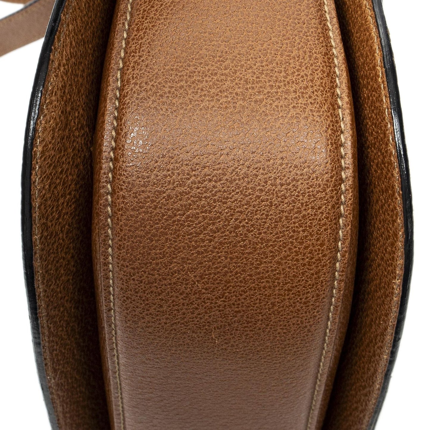 Gucci Vintage Flap Top Handle Brown Gray Calfskin Leather