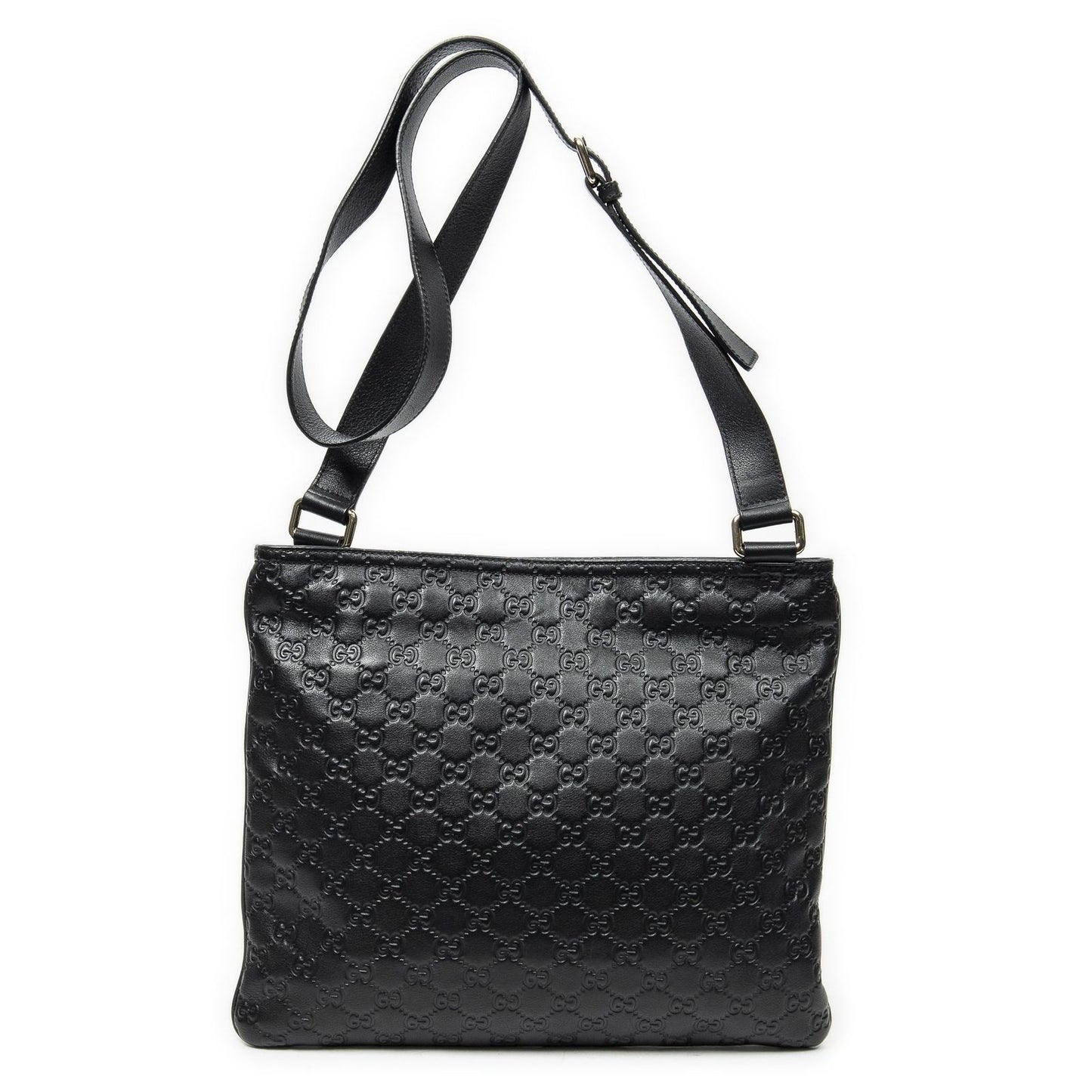 Gucci Large Square Zip Messenger Black Guccissima