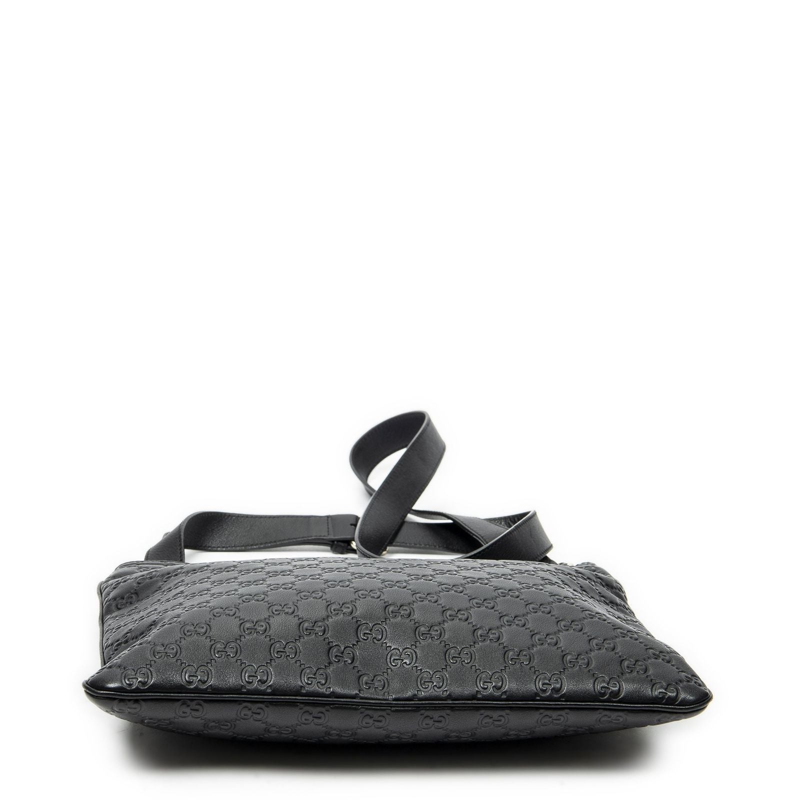 Gucci Large Square Zip Messenger Black Guccissima