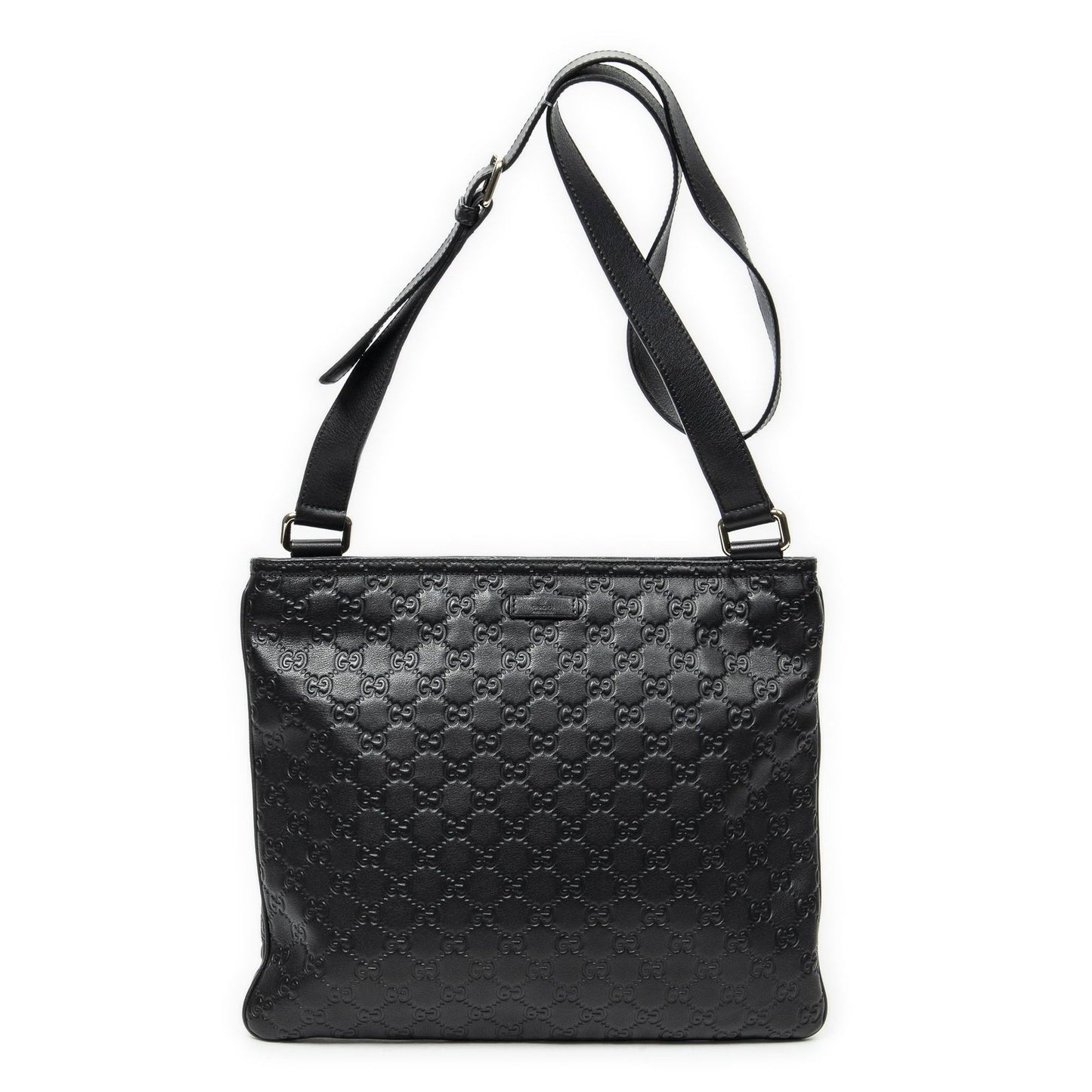 Gucci Large Square Zip Messenger Black Guccissima