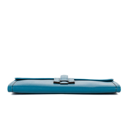 Hermes Jije Elan Clutch Blue Epsom Leather