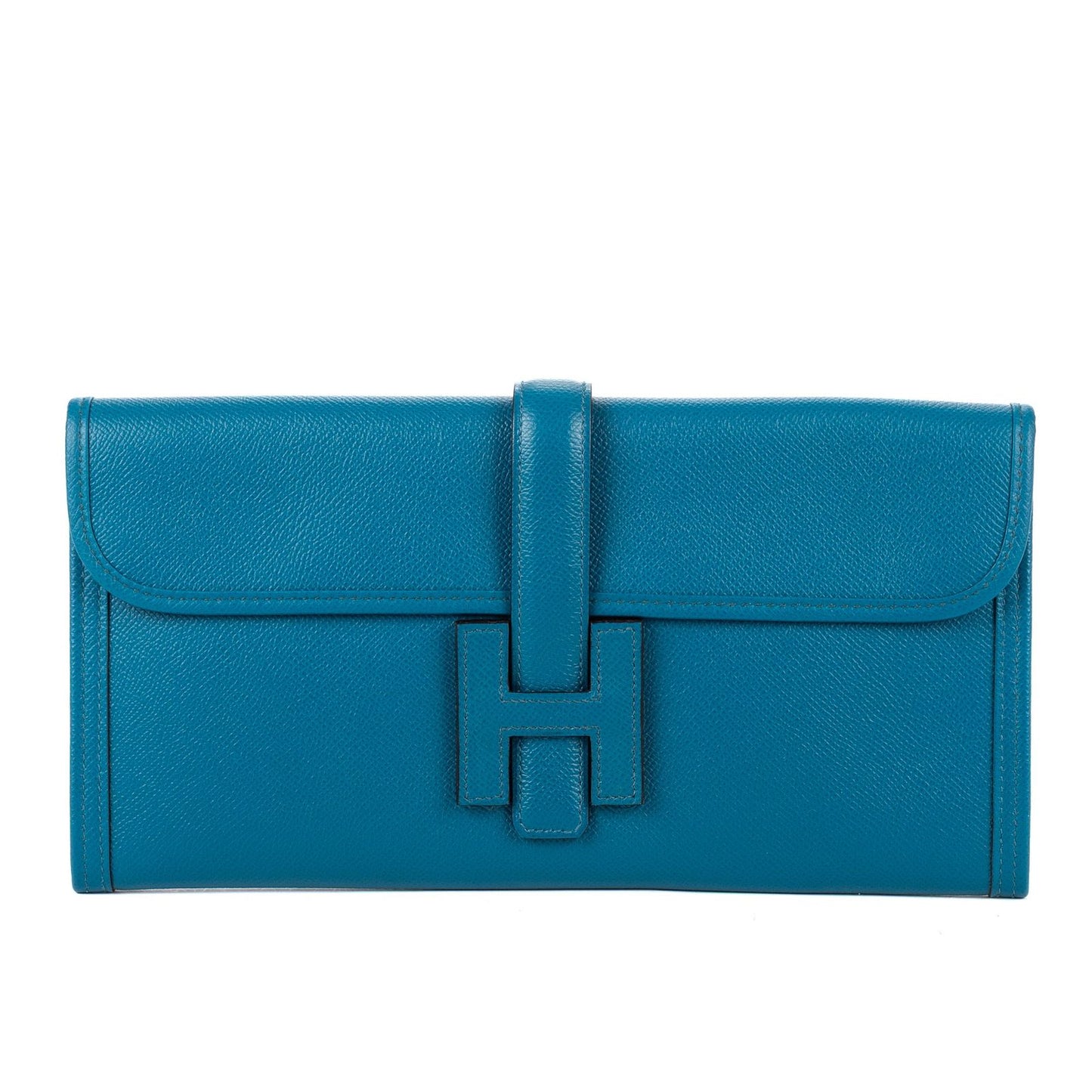 Hermes Jije Elan Clutch Blue Epsom Leather