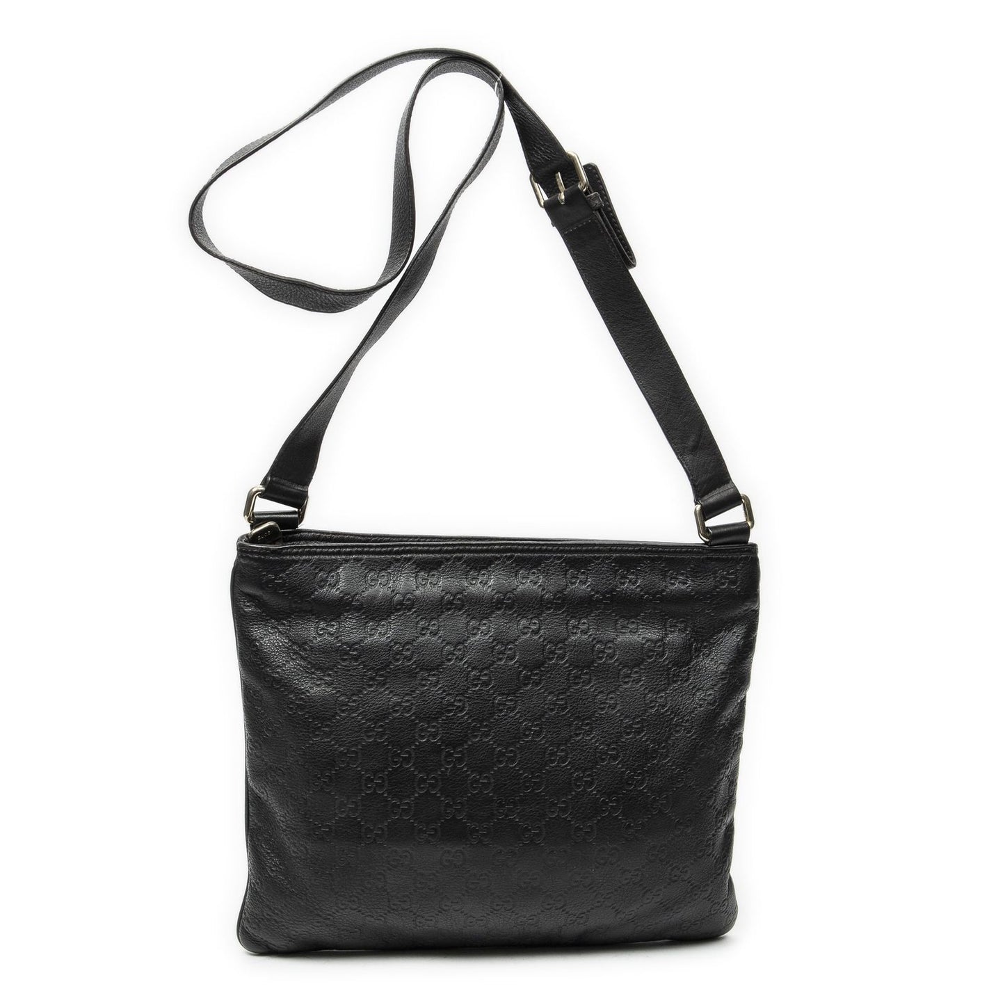 Gucci Large Square Zip Messenger Black Guccissima