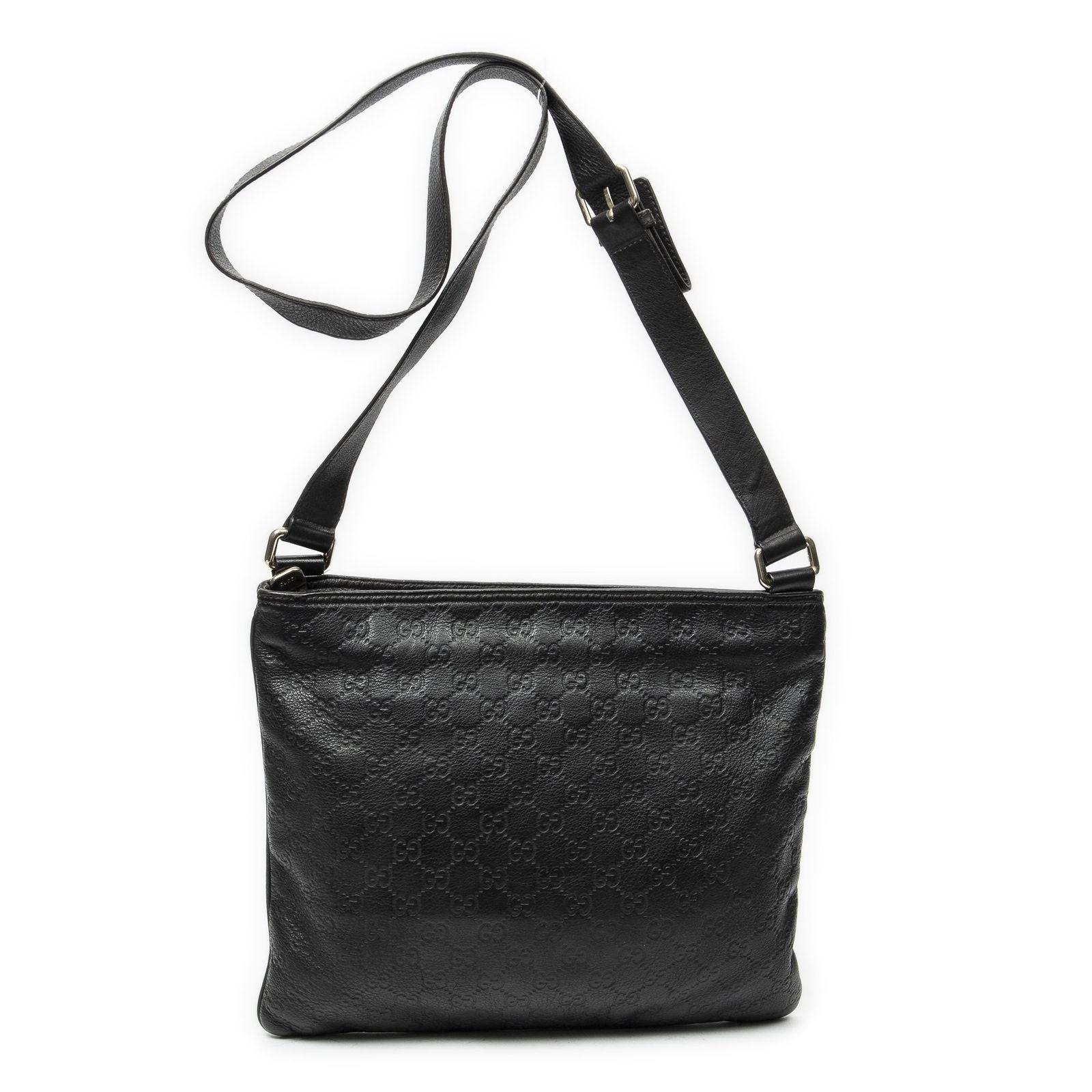 Gucci Large Square Zip Messenger Black Guccissima