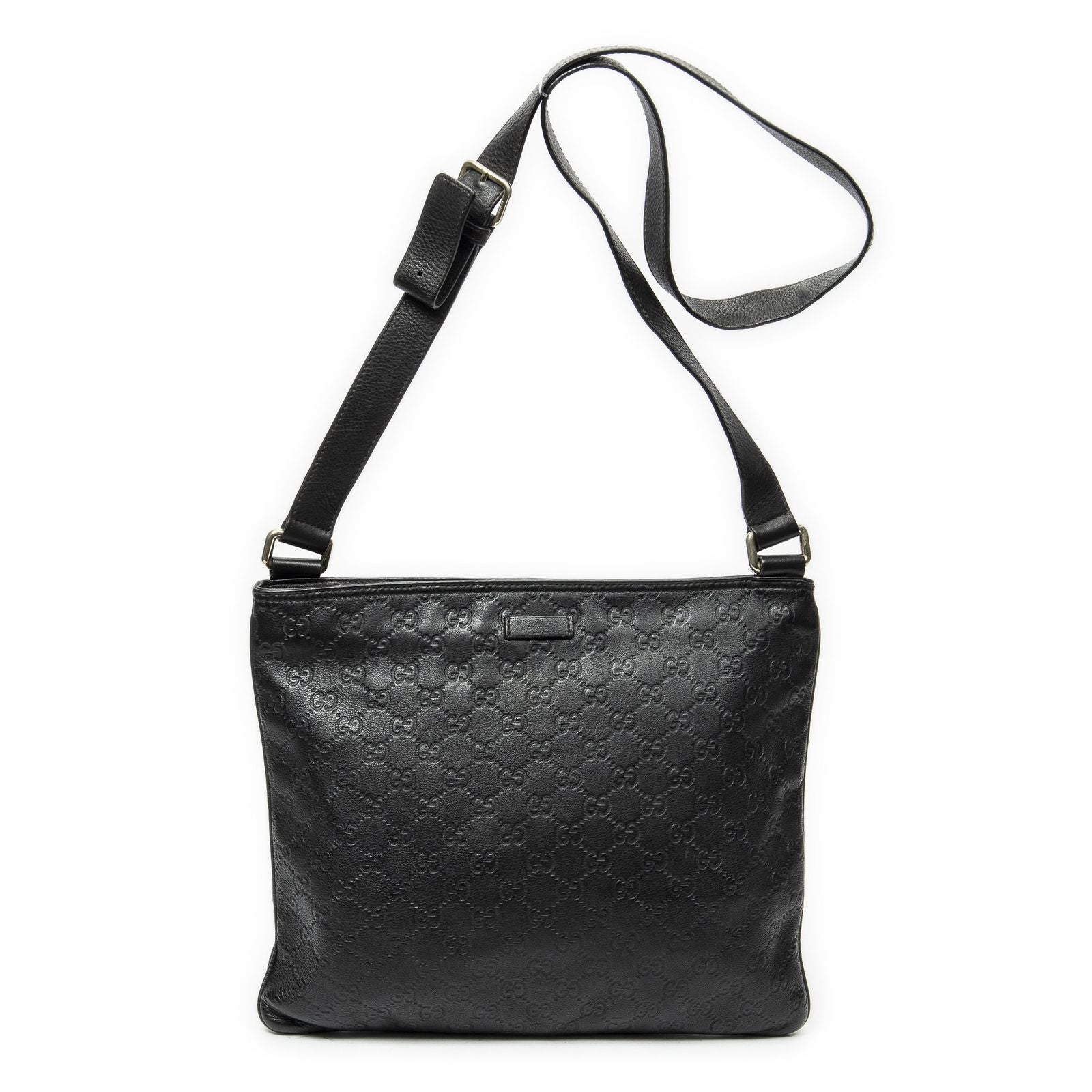 Gucci Large Square Zip Messenger Black Guccissima