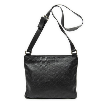 Gucci Large Square Zip Messenger Black Guccissima