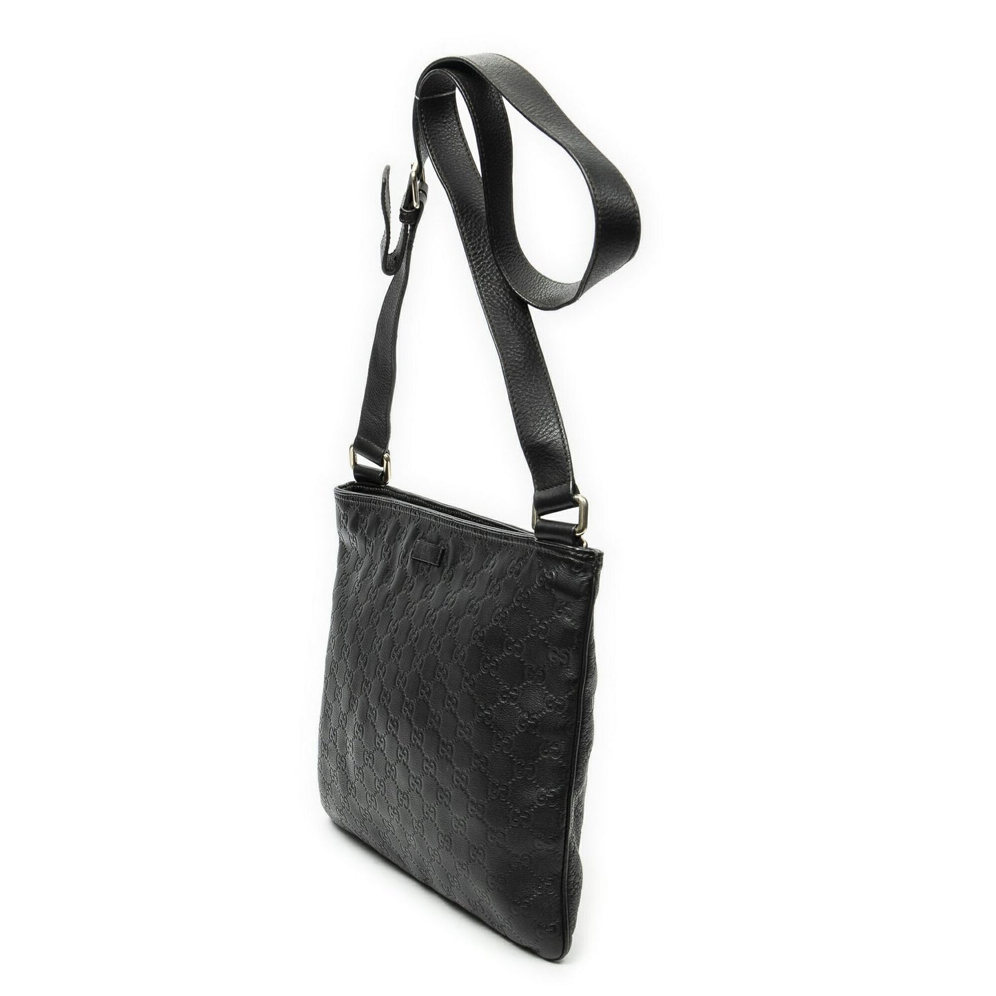 Gucci Large Square Zip Messenger Black Guccissima