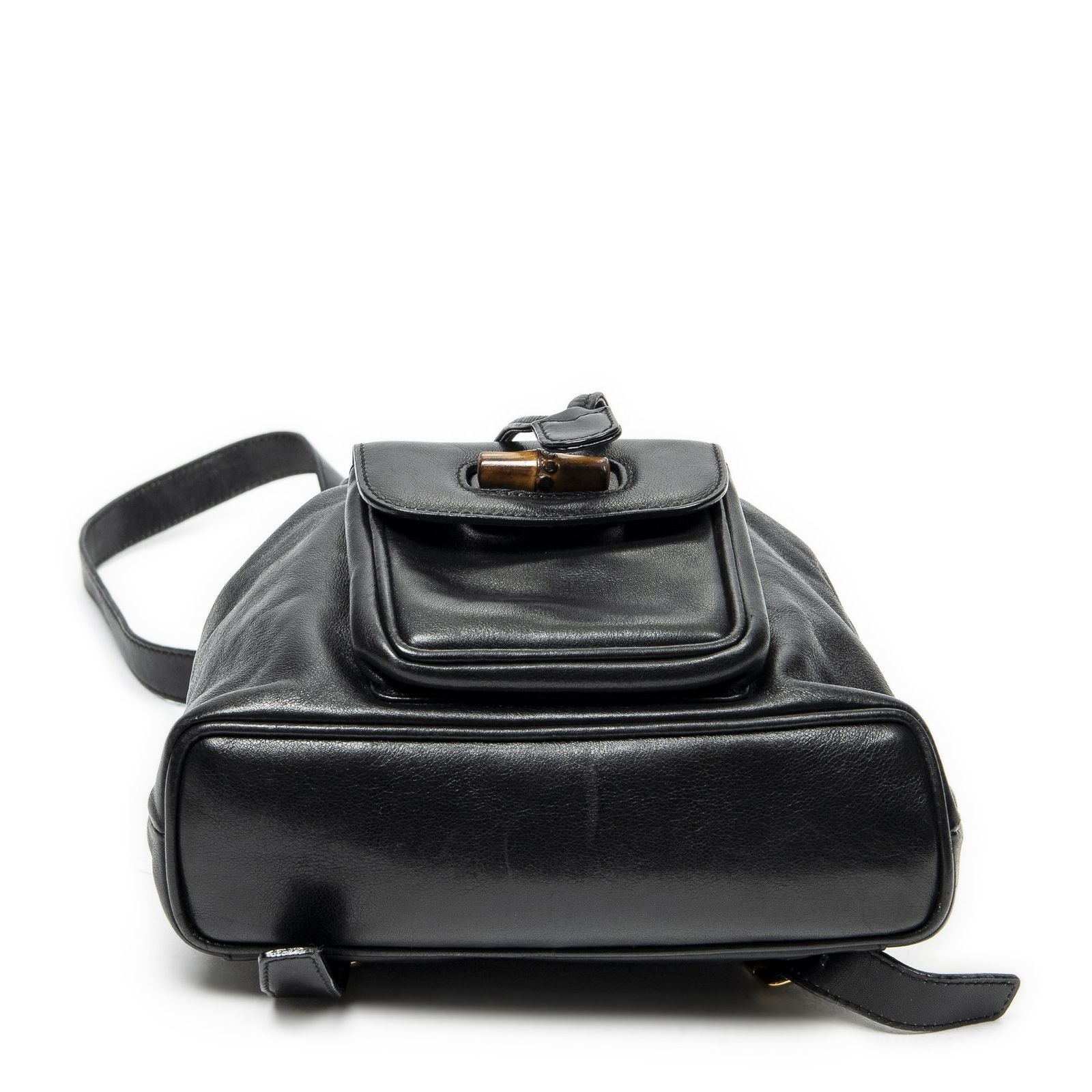 Gucci Mini Bamboo Backpack Black Calfskin Leather