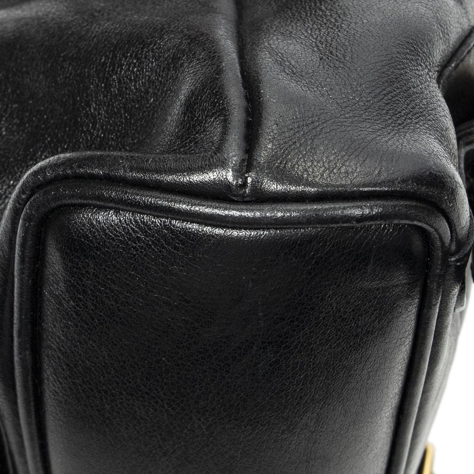 Gucci Mini Bamboo Backpack Black Calfskin Leather