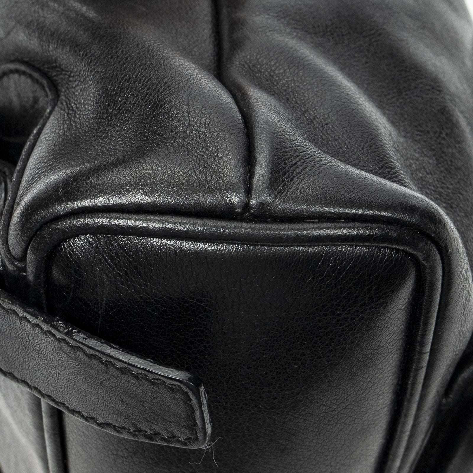 Gucci Mini Bamboo Backpack Black Calfskin Leather