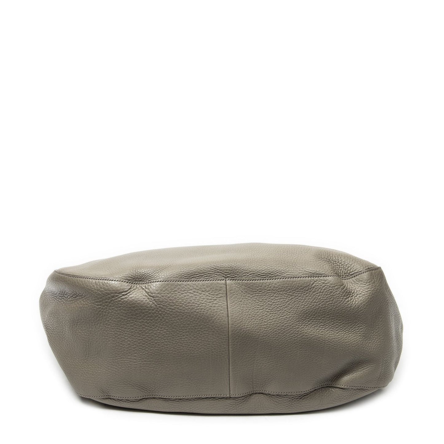 Gucci Oval Twill Tote Gray Calfskin Leather