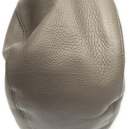 Gucci Oval Twill Tote Gray Calfskin Leather