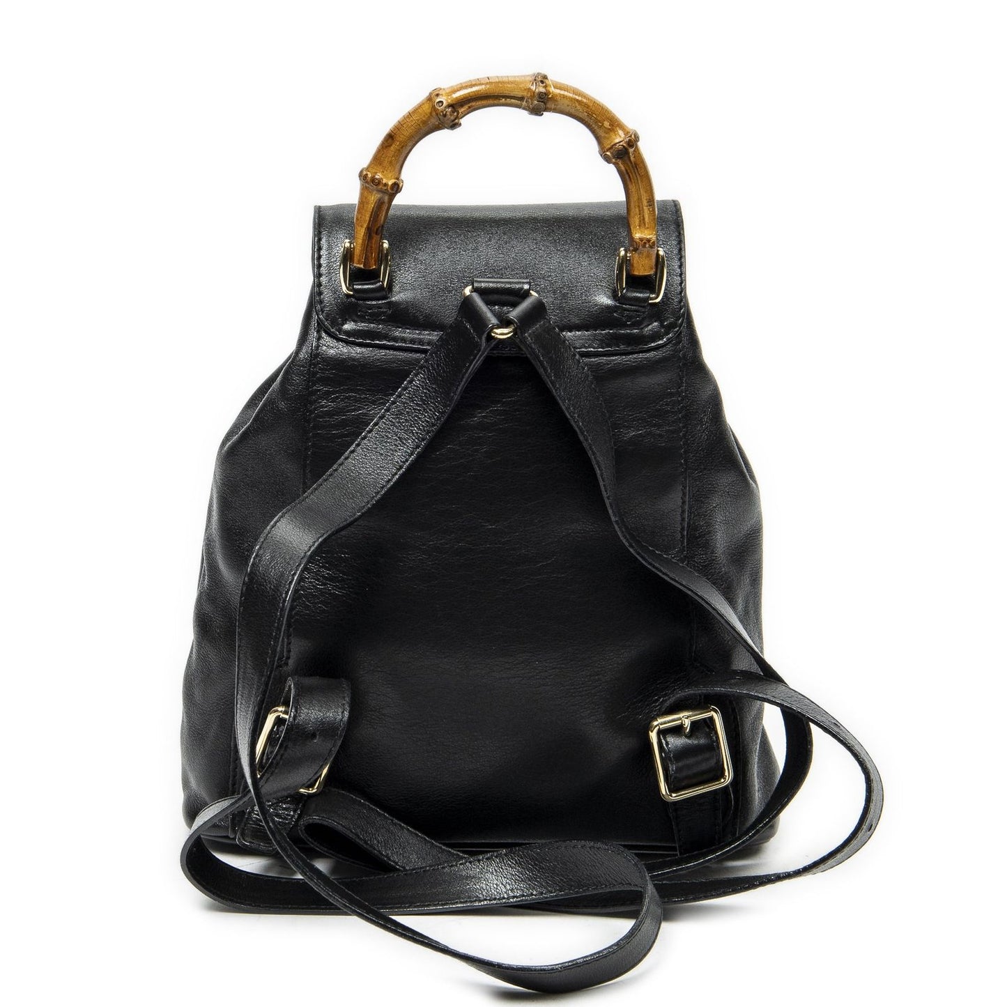 Gucci Mini Bamboo Backpack Black Calfskin Leather