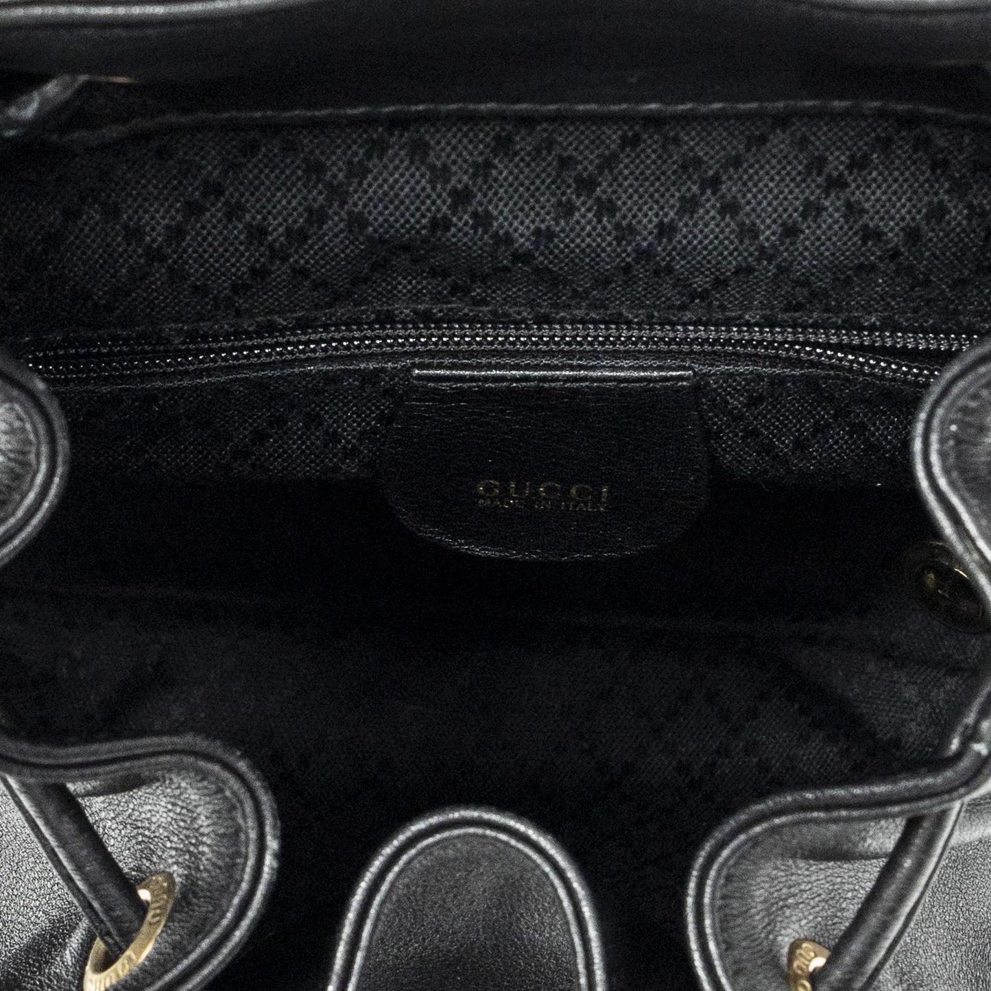 Gucci Mini Bamboo Backpack Black Calfskin Leather